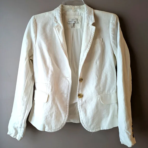 J. Crew White Linen School Boy Blazer 6 - Picture 1 of 13